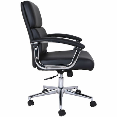 Lorell Vuelo Modern Bonded Leather Swivel Management Chair, Black (LLR20028)