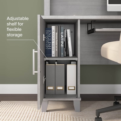 Bush Home Somerset 72"W L Shaped Office Desk with Storage, Platinum Gray (WC81210K)