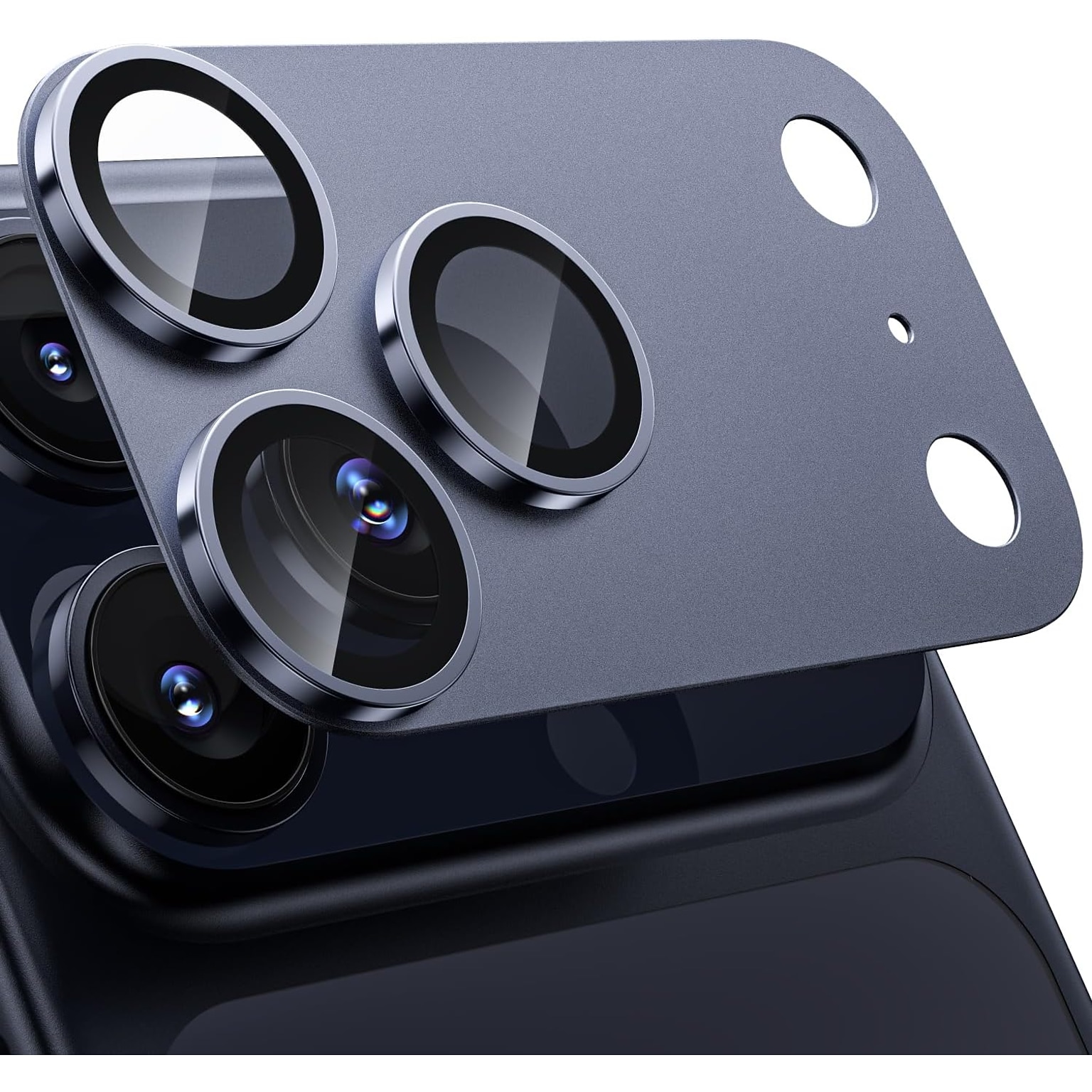 SaharaCase ZeroDamage Titanium Camera Lens Protector for iPhone 17 Pro, 2/Pack, Deep Blue (ZD00187)
