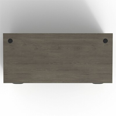 Lorell Prominence 2.0 66 W Double-Pedestal Desk, Gray Elm Surface (LLRPD3066DPGE)