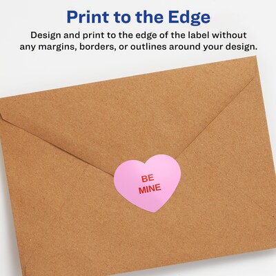Avery Heart Shaped Laser/Inkjet Multipurpose Labels, 0.75" x ", Glossy White, 8000/Box (94601)