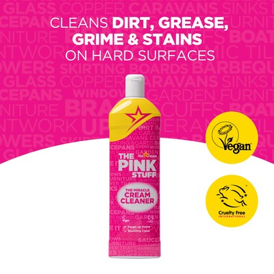 The Pink Stuff The Miracle Cream Cleaner, Rhubarb Scent, 16.9 oz. (23675)