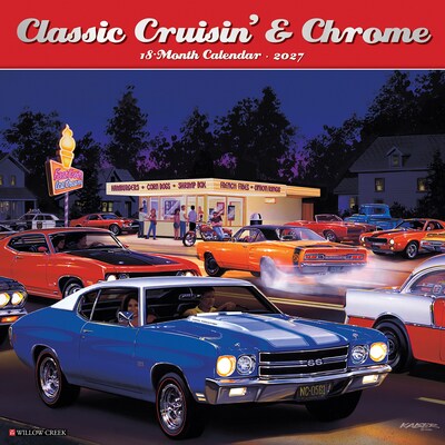 2027 Willow Creek Classic Cruisin & Chrome 12 x 12 Monthly Wall Calendar, Assorted Colors (59739)