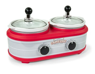 Nostalgia Game Day 1.25-Quart Two-Section Slow Cooker, Red/White (GDDSC125RDSL)