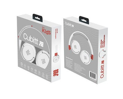 Cubitt Jr. Wireless Active Noise Canceling Over-Ear Headphones, Bluetooth, Snow White (CTANCJR-7)