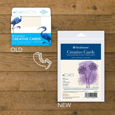 Strathmore Creative Cards & Envelopes, 4.875" x 3.5", Ivory, 6/Sheets, 3/Bundle (STTP20515-3)