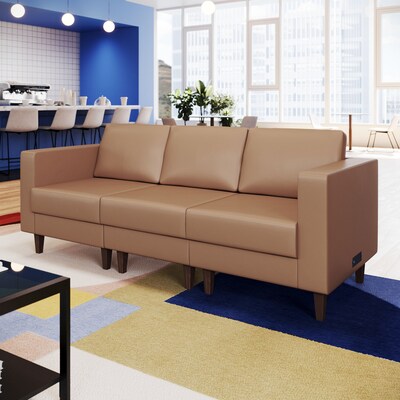 Flash Furniture Hercules Artemis LeatherSoft Right Arm Reception Chair, Cognac (ZB8921CRACOGNAC)