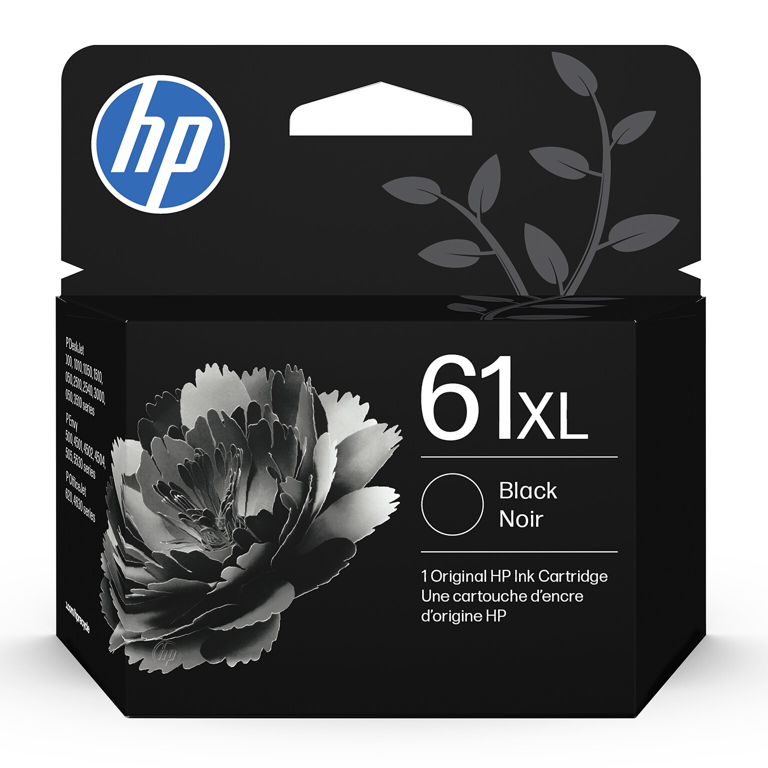 HP 61XL Black High Yield Ink Cartridge, Prints Up to 430 Pages (CH563WN#140)