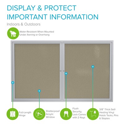Ghent Vinyl Enclosed Bulletin Board, Satin Frame, 3H x 4W (PA23648VX-181)