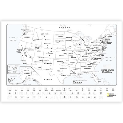 National Geographic World and United States Coloring, Map Pack Bundle, 36" x 24" (NGMRE01021221B)