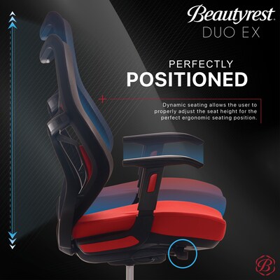 Beautyrest Duo-EX Ergonomic Mesh Swivel Computer Chair, Red (60051-RED)