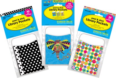 Barker Creek Boho Library Pockets, 5.125" x 3.5", 90/Set (4072)