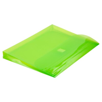 JAM Paper Plastic Binder Pocket, 3-Hole Punched, Lime Green, 3/Pack (218VB1LIMEX3)