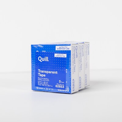 Quill Transparent Tape Refill, 3/4 x 36 yds., 3 Rolls/Pack (62853-QCC)