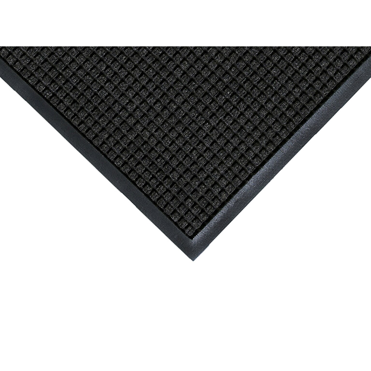 M + A Matting WaterHog Squares Classic Commercial Wiper/Scraper Entrance Floor Mat, 6 x 12, Charcoal (20054612070)