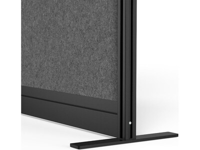 Luxor Expanse Series 6-Panel Freestanding Room Divider System Starter Wall, 70"H x 53"W, Black/Gray (MW-5370-FCGB)