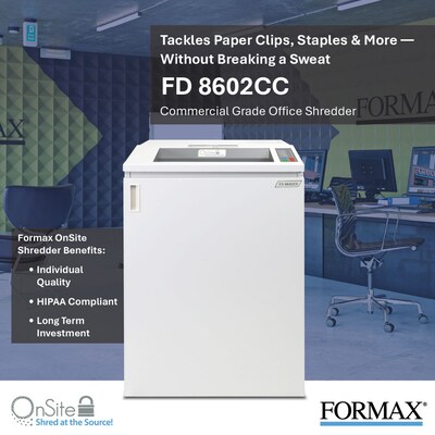 Formax OnSite Office 8602CC 35-Sheet Cross-Cut Commercial Shredder (FD8602CC)
