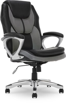 Serta Amplify Ergonomic Faux Leather Swivel Executive Chair, Gray (43673A)