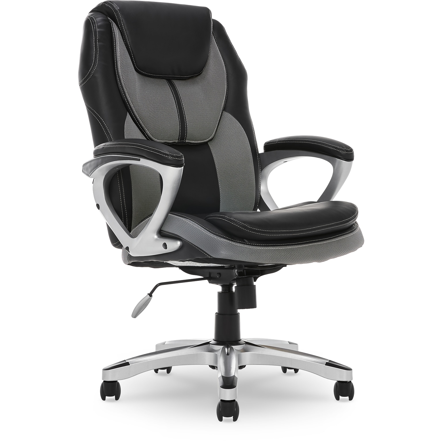 Serta Amplify Ergonomic Faux Leather Swivel Executive Chair, Gray (43673A)