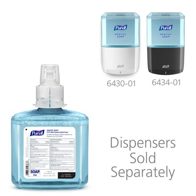 PURELL HEALTHY SOAP Antibacterial Liquid Hand Soap Refill for ES6 Dispenser, Light Scent, 1200 ml, 2/Carton (6480-02)