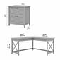 Bush Furniture Key West 60" L-Shaped Desk with Two-Drawer Lateral File Cabinet, Cape Cod Gray (KWS014CG)