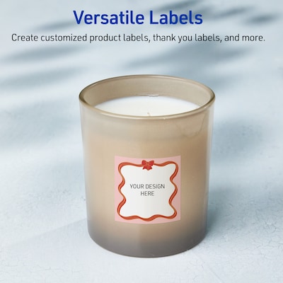 Avery Square Multipurpose Labels, 3" x 3", White, 60/Pack (19479370568)