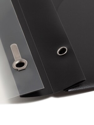 Smead Report Covers with Clear Front, 3-Prong, Letter Size, Black, 5/Pack (86010)