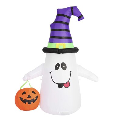 Halloween Inflatable LED Ghost with Pumpkin Lantern