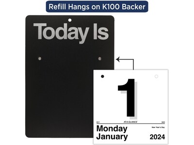 2024 AT-A-GLANCE Today Is 6 x 6 Daily Wall Calendar Refill, White/Black (K1-50-24)
