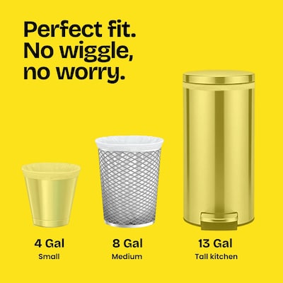 Glad with Clorox Medium 8 Gallon Drawstring Kitchen Trash Bag, Lemon Fresh Bleach Scent, 26 Total Bags (79316)