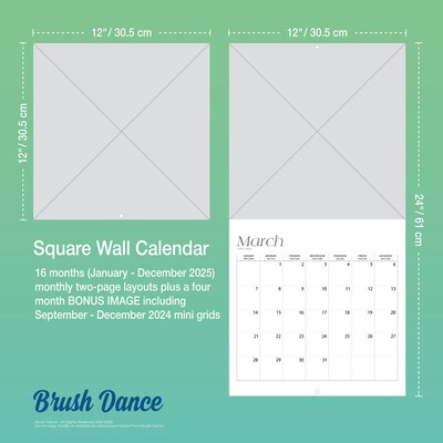 2025 Brush Dance In the Garden 12" x 12" Monthly Wall Calendar (9781975478568)
