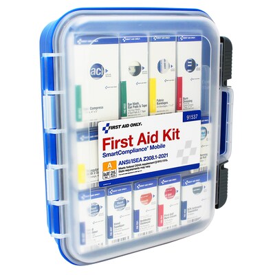First Aid Only SmartCompliance Plastic First Aid Kit, ANSI Class A, 25 People, 112 Pieces (91537)
