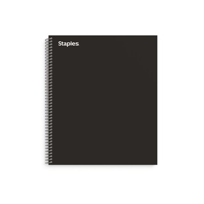 Staples 5-Subject Notebook, 8.5" x 11", College Ruled, 200 Sheets, Black (TR58363)