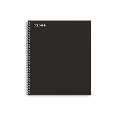 Staples 5-Subject Notebook, 8.5 x 11, College Ruled, 200 Sheets, Black (TR58363)