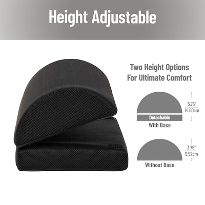 Mind Reader Adjustable Height Air-Cloud Memory Foam Footrest, Black (FTPLUSH-BLK)