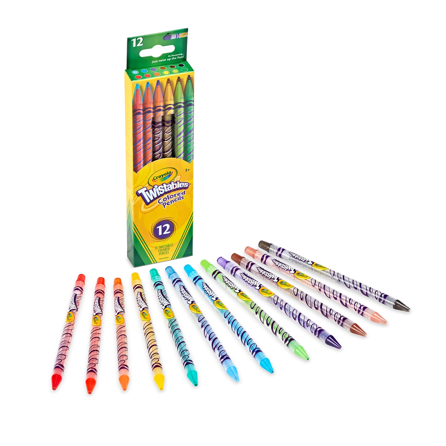 Crayola Twistables Colored Pencils, Assorted Colors, 12/Pack (68-7408)