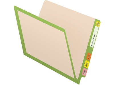 Medical Arts Press Reinforced End Tab File Folder, Straight-Cut, Letter Size, Manila/Green, 50/Box (S-09473-GRN)