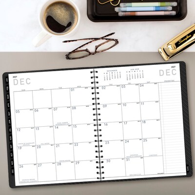 2027 AT-A-GLANCE Contemporary 8.25" x 11" Weekly & Monthly Planner, Faux Leather Cover, Charcoal (70-950X-45-27)
