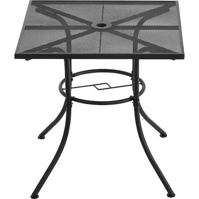 Global Industrial 30 Square Outdoor Cafe Table, Steel Mesh, Black (262091)