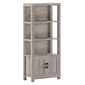 Martha Stewart Hutton 68" 4-Shelf Shaker Style Bookcase w/ Cabinet, Gray Engineered Wood/Oil Rubbed Bronze Hardware (ZG053GYBK)