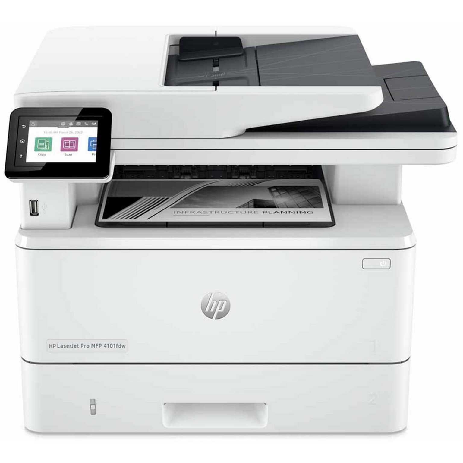 HP LaserJet Pro MFP 4101fdw Wireless Black & White Laser Printer, All-In-One, Print, Scan, Copy, Fax, Best for Office (2Z619F)
