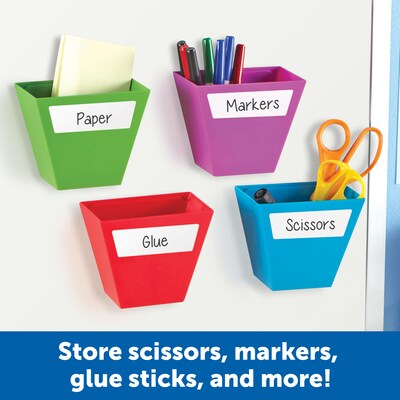 Learning Resources Create-a-Space Magnetic Storage Boxes Classroom Organizer, Multicolor, 4 Pack (LER3807)