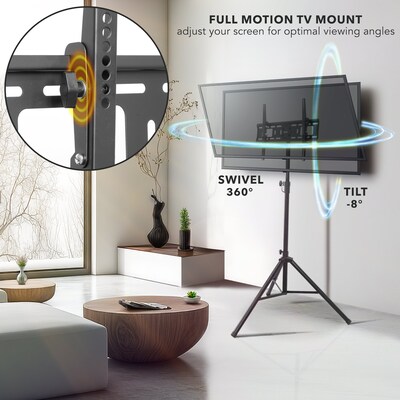 Mount-It! Metal Tripod TV Stand, Screens up to 70", Black (MI-874)