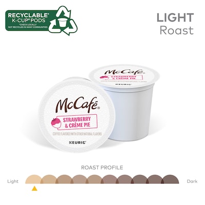 McCafé Strawberry & Crème Pie Flavored Coffee Keurig® K-Cup® Pods, Light Roast, 24 Pods/Box (5000378498)