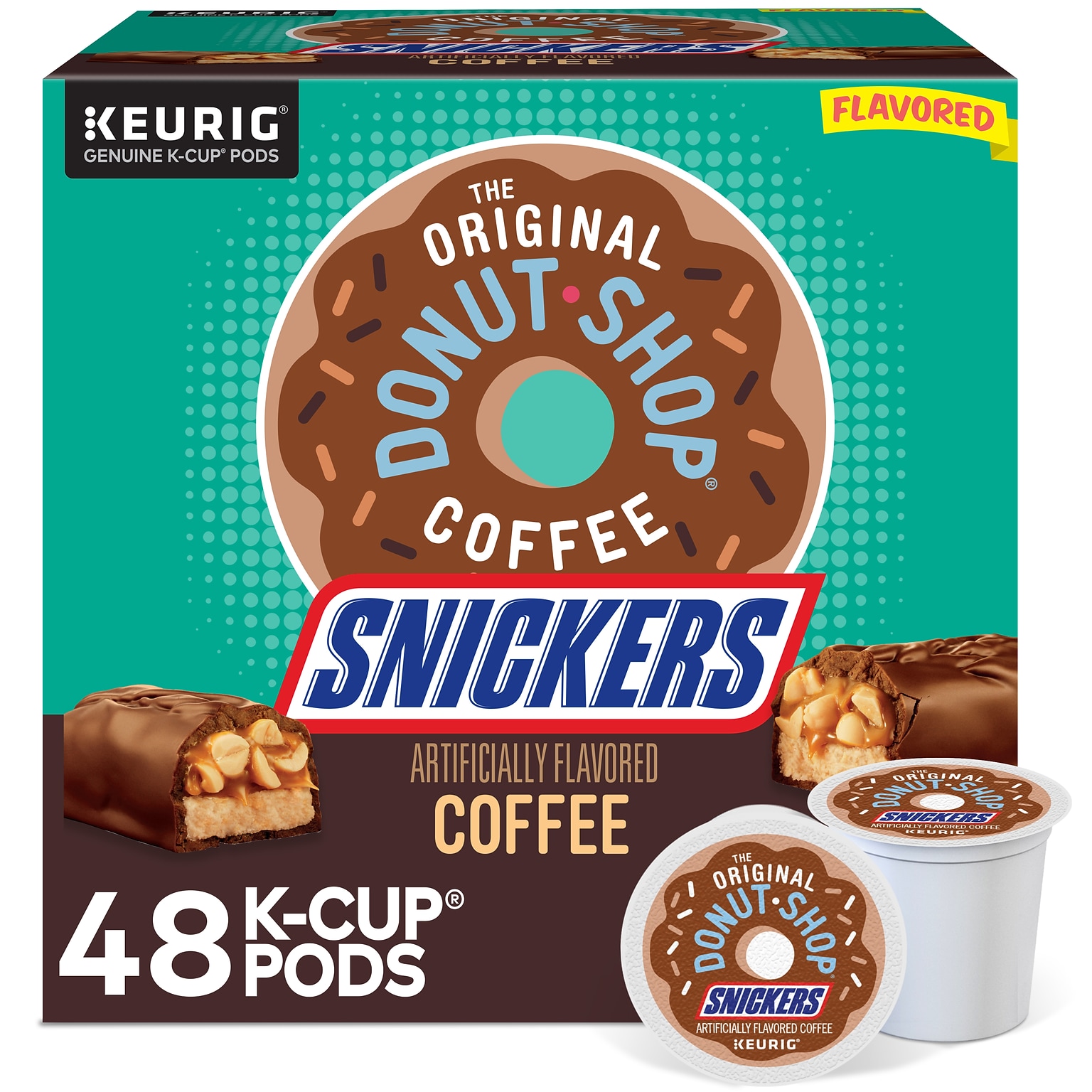 The Original Donut Shop Snickers Coffee Keurig® K-Cup® Pods, Light Roast, 48/Box (5000373541)