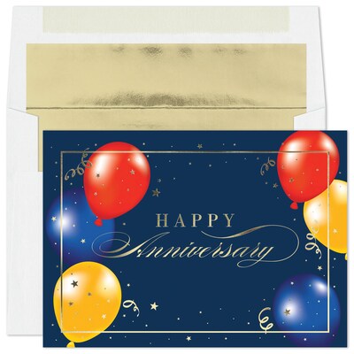 Custom Annual Celebration Cards, with Envelopes, 7 7/8 x 5 5/8 Anniversary Card, 25 Cards per Set