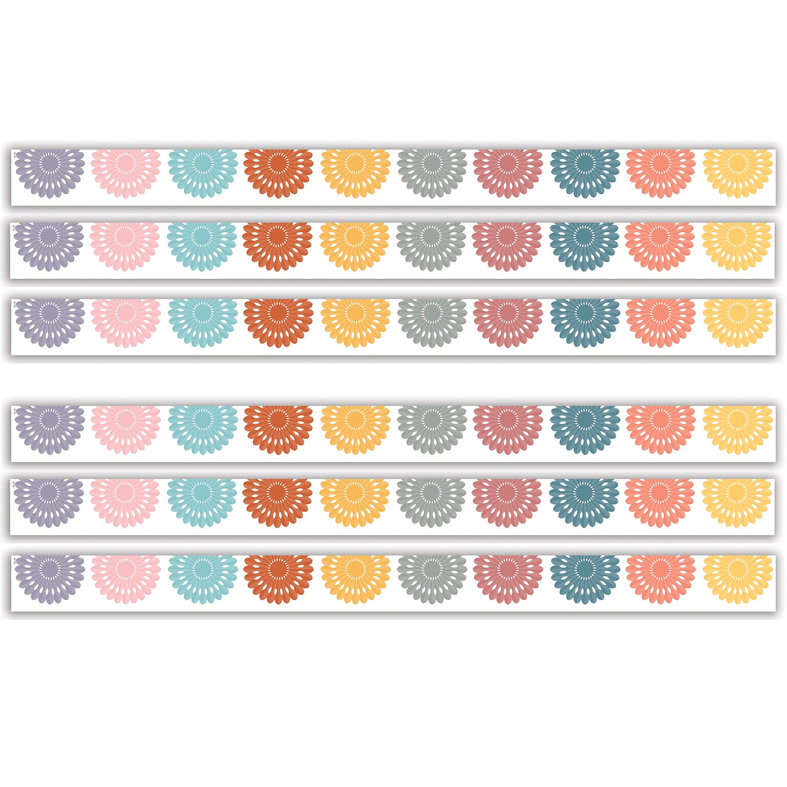 Teacher Created Resources Die-Cut Border Trim, 2.75 x 2.92, Happy Cactus Crew Fiesta, 12/Pack, 6 Packs/Bundle (TCR6957-6)