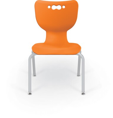 MooreCo 14" Hierarchy Student Chair with 4 Legs, Orange/Platinum Base (703673561907)