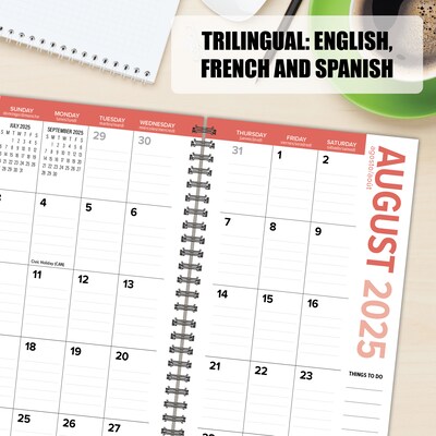 2025-2026 Willow Creek Boho Black 3.5" x 6.5" Academic Year Weekly Planner, Black/White (56851)
