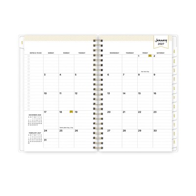 2027 Blue Sky Day Designer Tile 5" x 8" Calendar Year Weekly & Monthly Planner, Plastic Cover, Blue (101410-27)